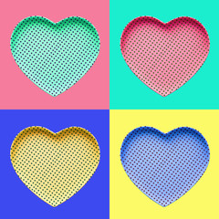 Love concepts ideas with colorful heart on color pastel