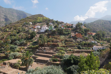 Landscape around Vallehermoso and Los Loros on La Gomera..