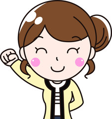  女性会社員OLの笑顔ガッツポーズ