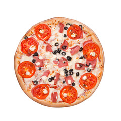 traditional Italian food Vegetarian pizza isolated on white background