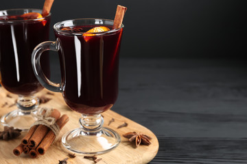 mulled wine on a dark background