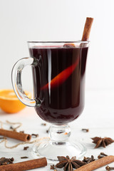 mulled wine on a white table