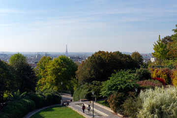 The Belleville park panorama in Paris city