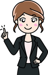  女性会社員OLの笑顔で紹介案内提案