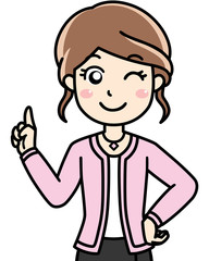  女性会社員OLの笑顔で紹介案内提案