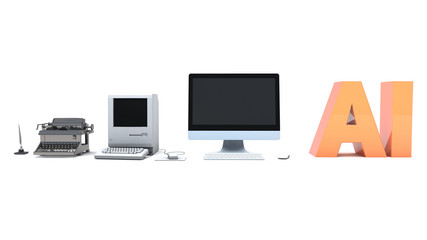 3D illustration of The Evolution of Writing