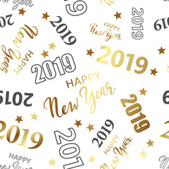 2019 number seamless pattern