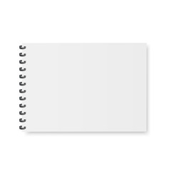 Mock up of organizer or diary isolated. A4. Blank notebook, copybook, menu with metallic spiral. EPS 10