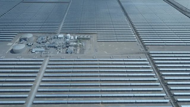 Aerial view of a modern solar power station