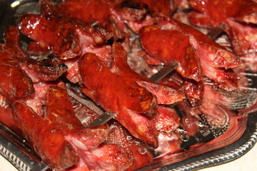 Barbecue. Food on a dish