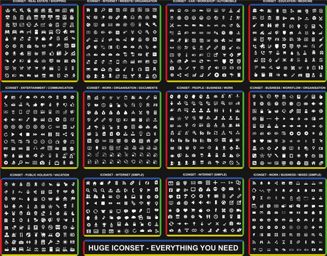 Dark Huge Iconset - All you need - Piktogramme