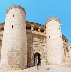 Aljaferia is one of the most famous places in Zaragoza. Moorish Islamic palace in mudejar architectural style