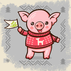 cute cartoon pig