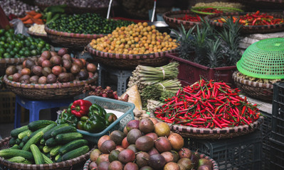 fruits and vegetables at the market
