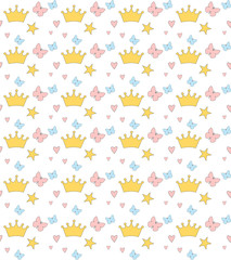 Cute Baby seamless pattern. Editable vector illustration