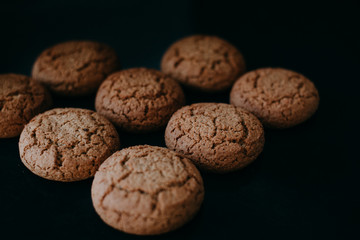 oatcake on dark table