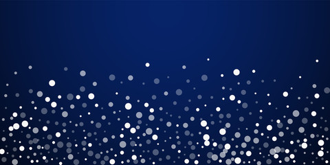 White dots Christmas background. Subtle flying sno
