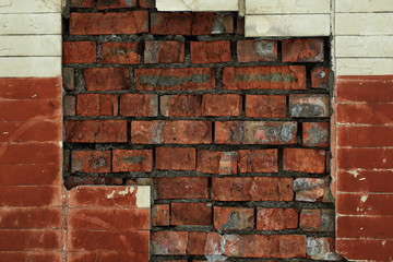 close up. fragment of old brick wall background