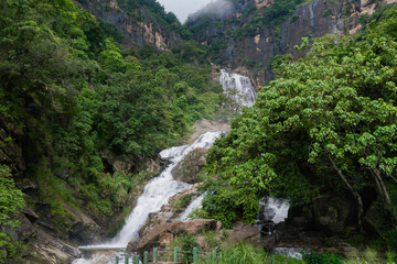 Fototapeta na wymiar Ravana ella waterfall in Sri Lanka. Beautiful landscape with waterfall. 