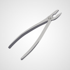 Tooth Nippers isolated flat vector icon