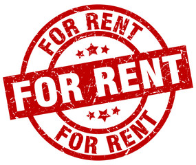 for rent round red grunge stamp