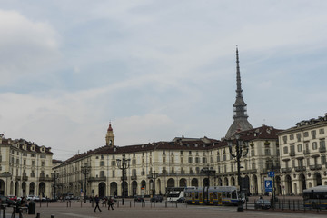 Fototapeta na wymiar Italy, Turin - Vittorio Veneto Square, March 2018