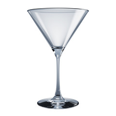 Empty cocktail glass isolated on white background