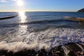 excitement at sea off the coast of Crimea