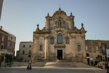 Fototapeta na wymiar Old Church of San Francesco d'Assisi in Matera, Basilicata. Italy