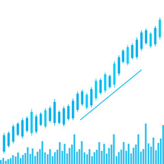 Graph chart stock market. Trend of graph vector illustration.