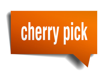 cherry pick orange 3d speech bubble