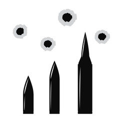 Vector shot gun bullets. Gunshot of weapon bullets