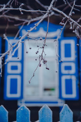 Russian window in winter