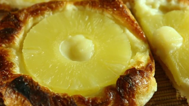 Pineapple  Danish  , close up 
