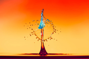 abstract background of splash of color water, collision of colored drops, the concept art