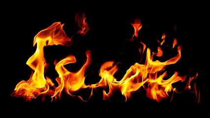 Printed kitchen splashbacks Fire Flame of fire on a black background