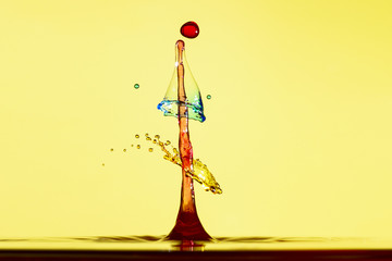 abstract background of splash of color water, collision of colored drops, the concept art