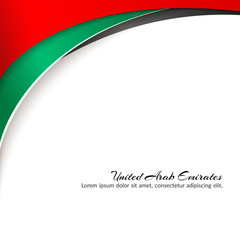 Template with colors of the national flag of United Arab Emirates UAE with the text of Happy National Day and Independence Day UAE For greeting card banner template on holiday Background Vector flag