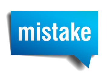 mistake blue 3d speech bubble