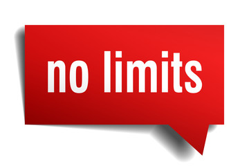 no limits red 3d speech bubble