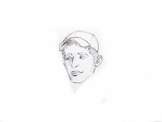 Hand Drawn Portrait Of A Young Man