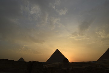 Fototapeta na wymiar Sunset in Pyramids
