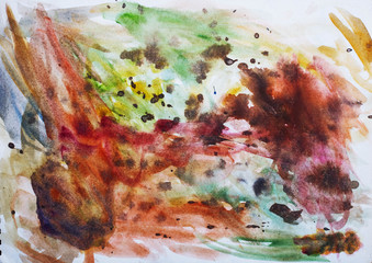 Obraz na płótnie Canvas Abstract Water Color Pain Drop And Splash On A Paper