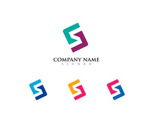 Letter S / CC Split Square Logo Template