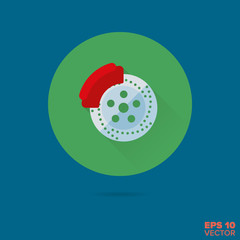 disc brake flat design vector icon