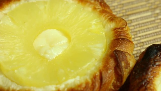 Pineapple  Danish  , close up 
