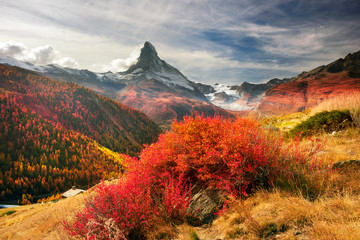 Matterhorn hellingen in de herfst