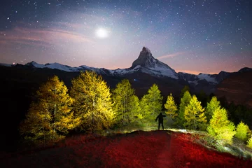 Crédence de cuisine en verre imprimé Cervin Matterhorn slopes in autumn