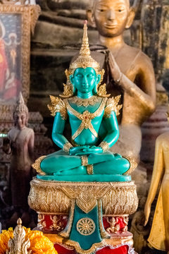 Emerald Buddha statue at Wat Visounnarath Temple, Luang Prabang, Laos