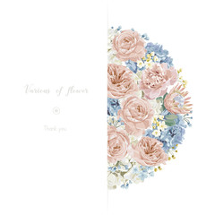 Floral wedding invitation card and vector greeting with flower.